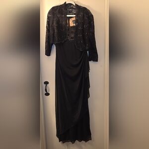 Alex Evenings Black Maxi Dress with Jacket